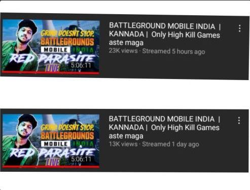 Redparasite2's tweet photo. @TeamYouTube see this how views has been drastically changed what you say about this ? its the same video when i ended the stream it was 23k views after some time it became 13k doesn't make sense to me https://t.co/SZ8V2GekSt
