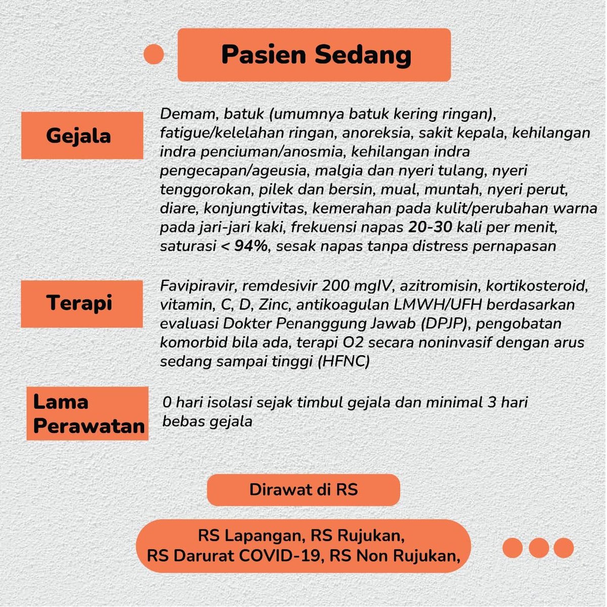 ressragen's tweet photo. “saat ini tingkat keterisian tempat tidur di RS pasien bergejala sedang-berat terus meningkat”
“Supaya terkendali, pemerintah mengatur rujukan pasien COVID-19, RS diperuntukan bagi pasien yang sangat membutuhkan”
LANTAS, SEPERTI APA KRITERIA PASIEN YANG BISA DIRAWAT DI RS..?? https://t.co/GdQpxoMNO7