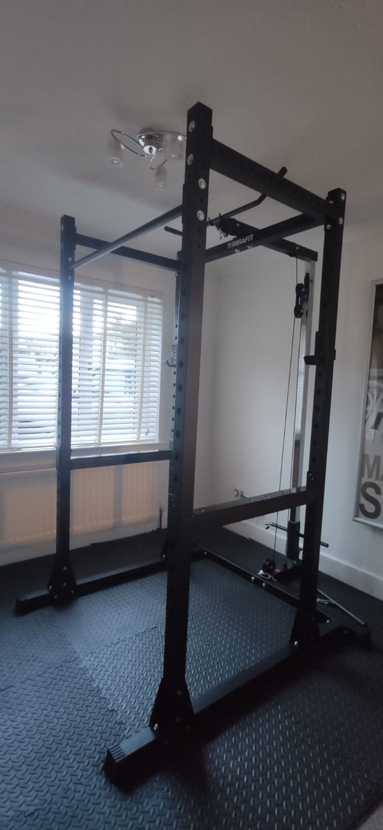 In other news... Only went and FINALLY got a squat rack for home 😍 #homegym #HomeWorkout #fitnessgirl #FitnessMotivation #mirafit