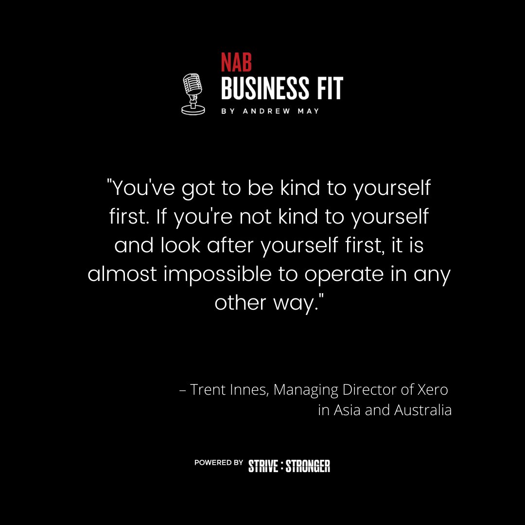 StriveStronger's tweet photo. As a small business owner, do you find time to take care of your physical and psychological wellbeing?

Trent Innes, Managing Director of Xero in Australia and Asia, explains why it's important in this #podcast https://t.co/xxf13RLyl2. https://t.co/p2tNeohA8Z