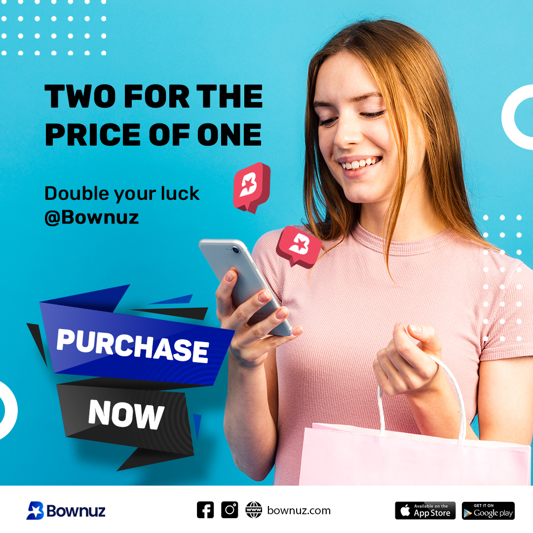 There's not just one but two for the taking. Get lucky and take home the grand reward. Make your purchase now.

#lucky #luckyshopping #buyandwin #winbig #luck #reward #rewards #makeyourpurchase #purchasenow #buyonegetonefree #Bownuzapp #Bownuz