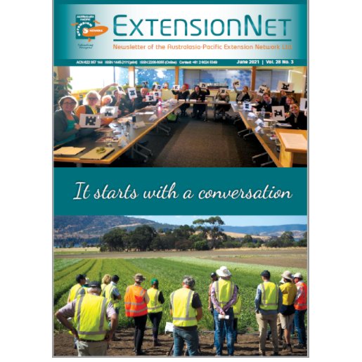 APEN members - check your inbox for the latest ExtensionNet edition.

Great to hear from APEN members and their stories of starting conversations to influence the adoption of change.

Past issues -apen.org.au/resources/exte…