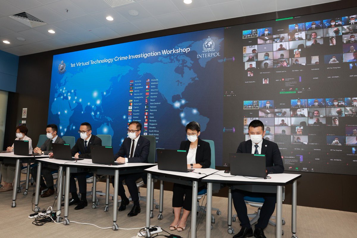 hkpoliceforce's tweet image. #HKPF+@INTERPOL_HQ co-hosted 1st Virtual #TechCrime Investigation Workshop💻—joined by #LawEnforcement officers+ #ComputerForensics experts from🗺incl🇭🇰; covered #LawsAndRegs/#malware/#cryptocurrencies etc to help keep abreast of #CrimeTrend+fight #cybercrime in post-#COVID19 era