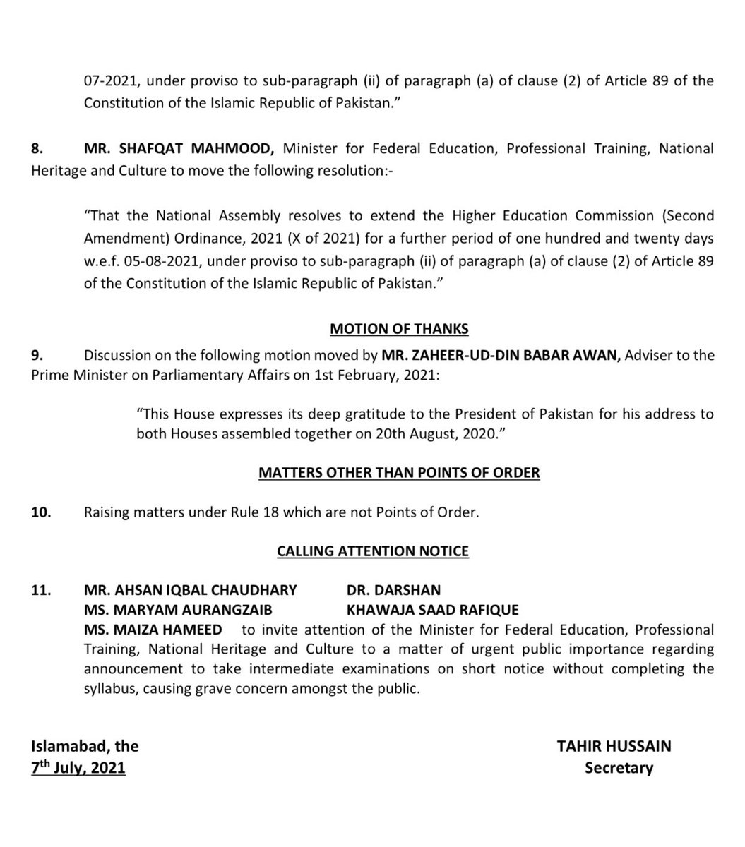 The calling attention notice regarding postponement of  intermediate exams has been taken up at NA business for today #CancelExamsSaveLives #cancelapboardexams2021 #cancelExamsSaveStudent