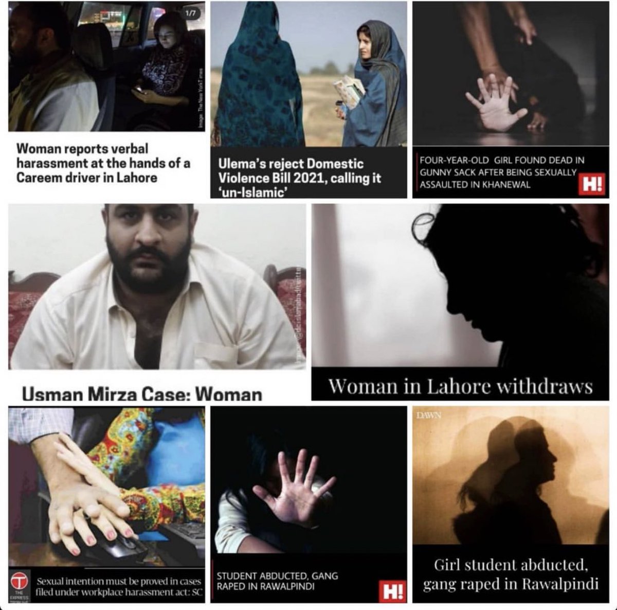 YoursMaadi's tweet photo. These are some cases of rape and harassment that took place within the last 10 days of PAKISTAN. If you still think this isn't a big deal and you don't need to talk about it, I pray that you never see a day like this about your loved one. #ArrestUsmanMirza #speakup https://t.co/OkZLv61Won