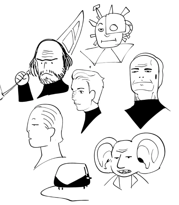 I have been listening to my partner watch DS9 for about 3 months, and don't really have too much of an idea of what certain characters/races look like. So this is my attempt at remembering them. 