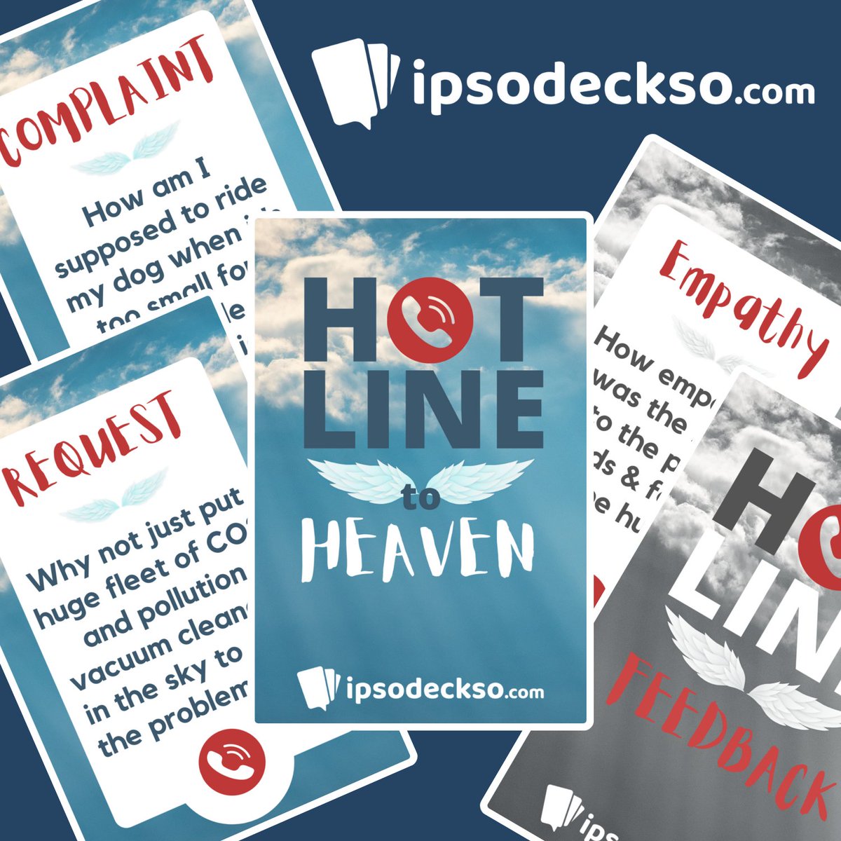 God is suffering under the weight of over 7 billion daily prayers. So, to avoid burnout has created the #HotlinetoHeaven 👼

Participants of this #digitalcard activity will play #CustomerService Angels and tackle a range of outlandish requests & complaints.

#virtuallearning