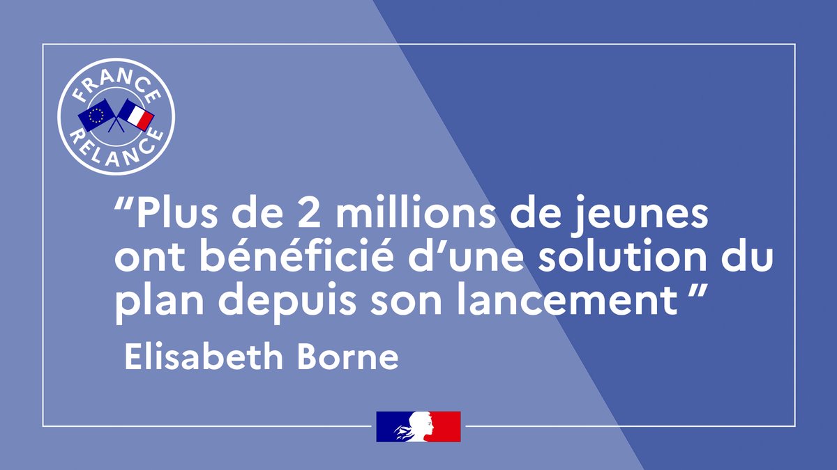 #1jeune1solution | <a href="/Elisabeth_Borne/">Élisabeth BORNE</a> présente le bilan des 1 an du plan “1 jeune, 1 solution” ⤵️