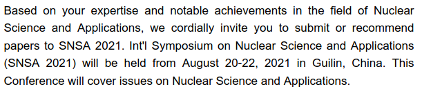 PKoppenburg's tweet image. So this is a conference on Nuclear Science and Applications, right? 
#PredatoryConferences