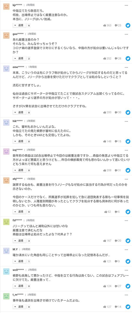 J1仙台が公式hpで謝罪 サポーターが中継カメラに中指立て侮辱行為 特定して事情聴取 フットボールゾーン