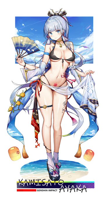 #原神  神里綾華水着 