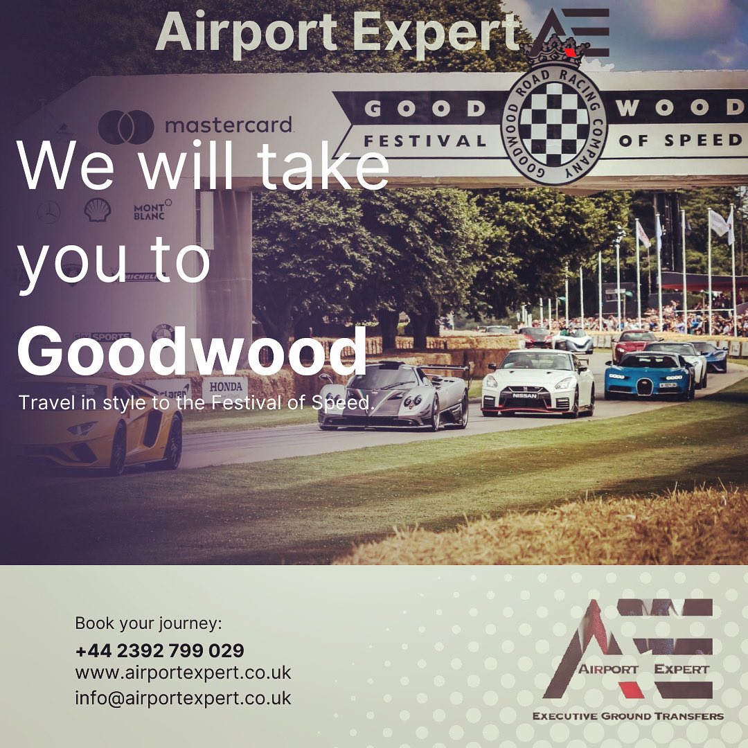 Travel this weekend with Airport Expert to Goodwood - Festival of Speed.
Book your executive journey via our app or on the website. onelink.to/airportexpert
