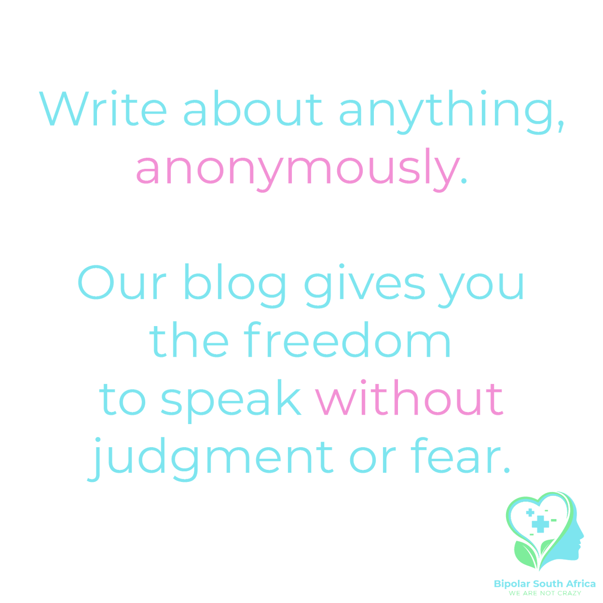 bipolarsa1's tweet photo. Sometimes we all want to be heard without being the one in the spotlight. We have created a blog for you to say what’s on your mind, anonymously, and without judgment or fear. It is a safe space. Write your post today: https://t.co/yaz3kc0lAh

#bipolar #bipolarlife #mentalillness https://t.co/PHHzeql0oc