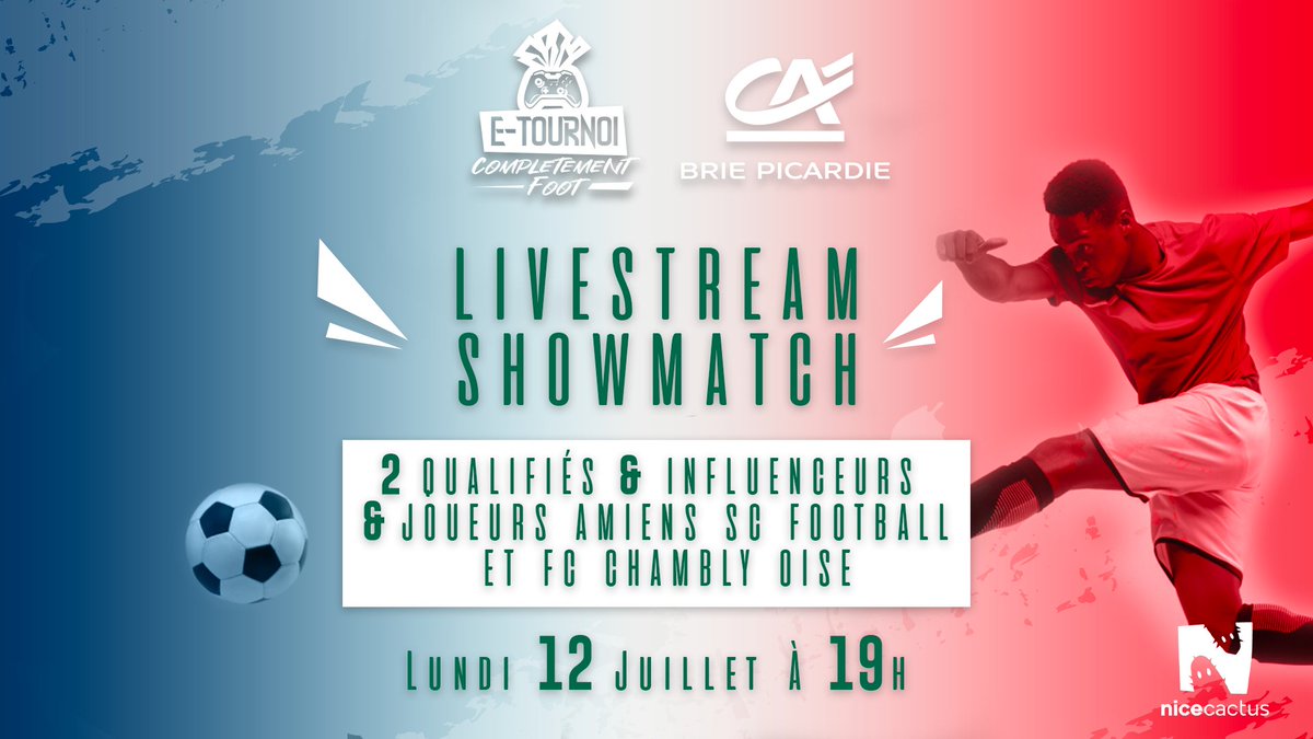 CA_BriePicardie's tweet photo. ⚽🎮 RDV lundi 12/07 à 19h pour assister en live à un showmatch exceptionnel qui verra s'affronter les 2 gagnants de notre e-tournoi complètement foot aux côtés de joueurs de l'@AmiensSC et du @FCCHAMBLY sur #FIFA21. #esport
👉 RDV ici : https://t.co/tGGkGSFihj https://t.co/bRmEx3v1Cj