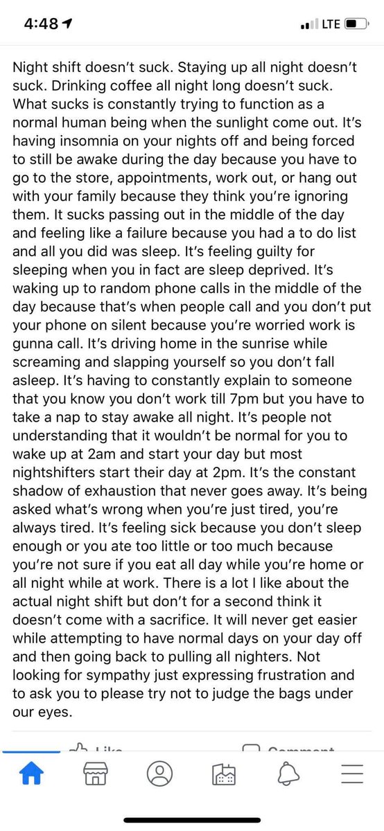 I did not write this, but it is 100% accurate!!! The love hate relationship with night shift 🌙
#TeamNightShift #HardNOCLife