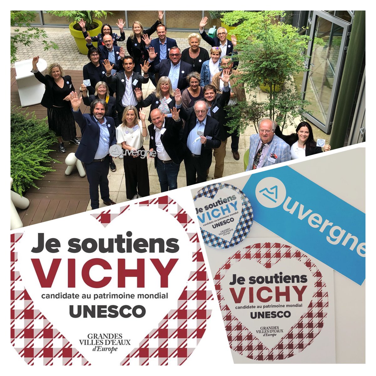 Parce que notre asso porte la marque officielle de l’#Auvergne, engagée pour le rayonnement et l’attractivité de notre territoire, nos administrateurs.trices soutiennent la candidature de <a href="/VichyUnesco/">Vichy Unesco - Great Spa Towns of Europe</a> 🙌<a href="/GreatestSpas/">Great Spa Towns of Europe</a> 😍 #VichyUnesco