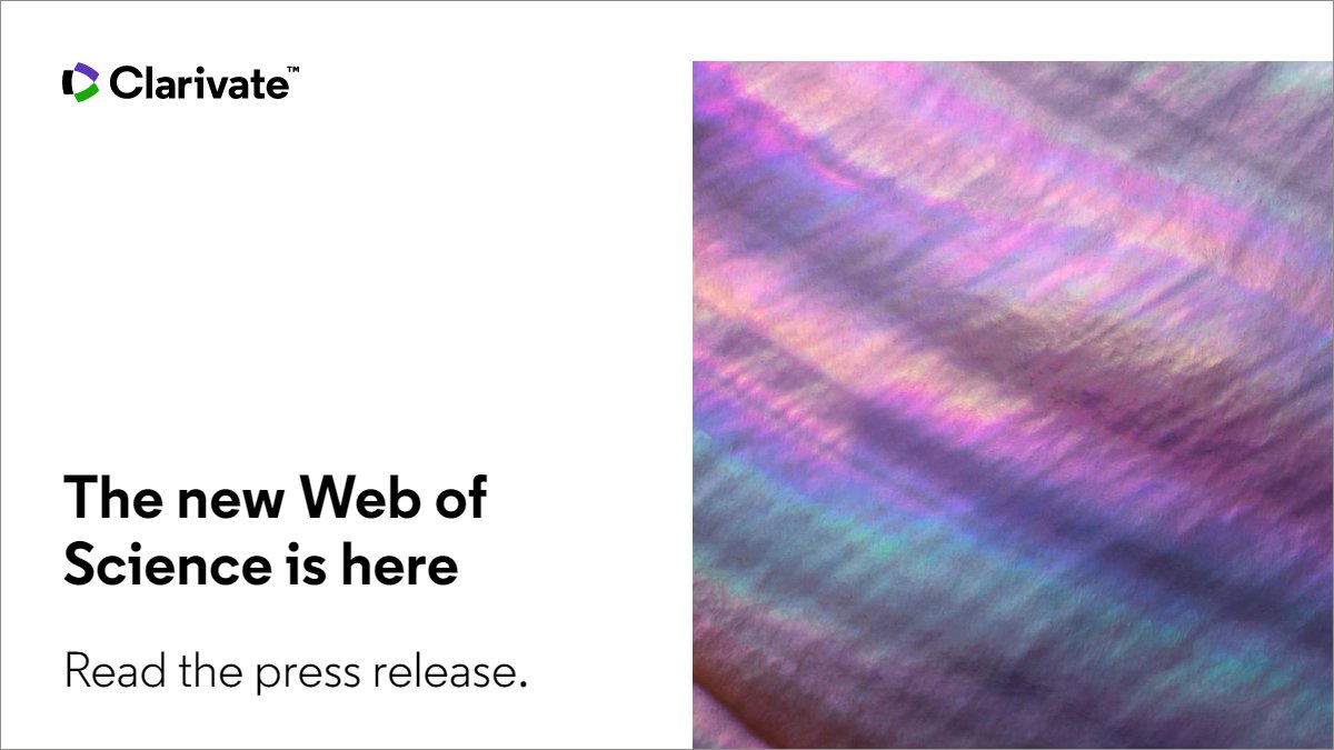 #NEWS &gt;&gt; We unveiled the new Web of Science - a highly dynamic, personal research intelligence solution that intuitively delivers content whenever it is needed. Find out more in our press release: bddy.me/3wqoWUo

#newWoS