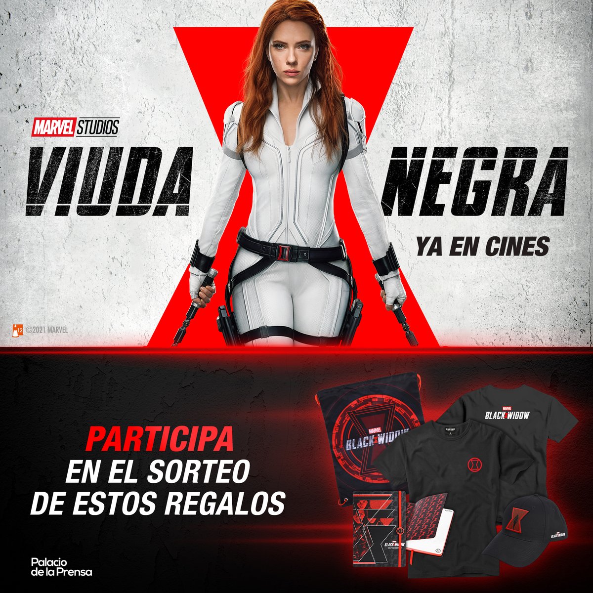 palacioprensa's tweet photo. ¡Celebra el estreno este viernes 9 de julio de #ViudaNegra ganando uno de los packs exclusivos de la película gracias a @DisneySpain! 

PARTICIPA
Sigue a @palacioprensa + ❤️ + RT + Menciona con quien asistirás a ver la película 

Sorteo de 2 packs
Cierre sorteo viernes 16/7 https://t.co/kylHu7bSlJ