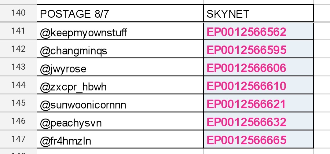 pruuwoojae's tweet image. #prupdates 
POSTAGE 8/7 ✅

Skynet just came to pick up the items!! Some tracking numbers have been informed thru DM. Please let me know if you haven&apos;t received yours! 

Due to overwhelming amount of parcels, do expect a delay. If items are stucked for &amp;gt;5 days lmk!

Thank you💘
