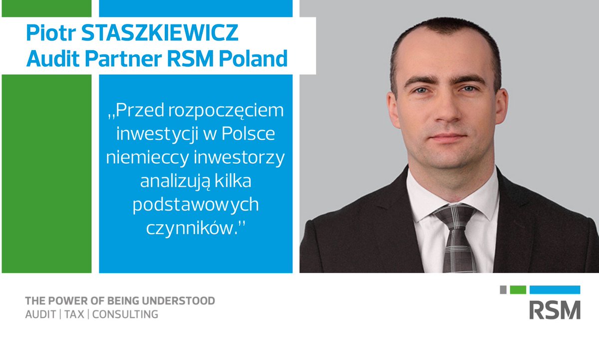 Jak co czwartek zapraszamy do lektury wypowiedzi na temat stosunków polsko-niemieckich, przygotowanej przez zespół German Desk bei RSM Poland.
Dziś Piotr Staszkiewicz, nasz #Audit Partner, analizuje strategie niemieckich inwestorów w Polsce:
bit.ly/3APyk7M

#business