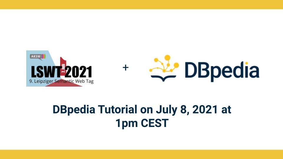 Heute findet das #DBpediaTutorial im Rahmen des #LSWT2021 statt. Seien Sie dabei und erfahren Sie mehr über den #Open #KnowledgeGraph von #DBpedia. Bereits um 13.00 Uhr beginnt das Meeting.