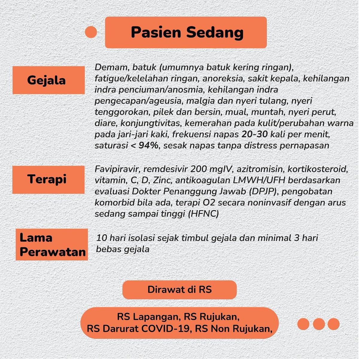 Apakah semua yang dinyatakan positif Covid-19 harus dirawat di rumah sakit? Tidak semuanya. 

Berikut kriteria bagi mereka yang harus mendapatkan perawatan di rumah sakit.