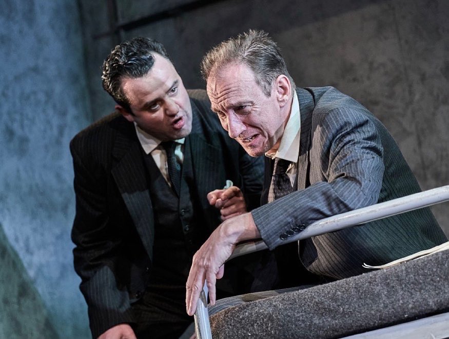 DanielMays9's tweet photo. Productions stills released for The Dumb Waiter @oldvictheatre What an honour to share the stage with the extraordinary #DavidThewlis in Harold Pinter’s gem of a play. Only 4 shows left. Livestream tickets available here https://t.co/u76WkYI88s 
📸 #ManuelHarlan 
#OVBackTogether https://t.co/fXCfFB8jDm