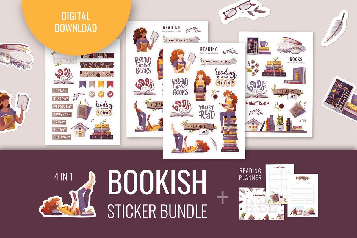 TYagudina's tweet image. Bookish sticker bundle. #etsy #readingstickers #stickerbundle #plannerstickers #bulletjournal #bookloverstickers #booksstickerpack #booklover #books #etsyshop #etsystore #Stickers
etsy.me/3dQEpXy