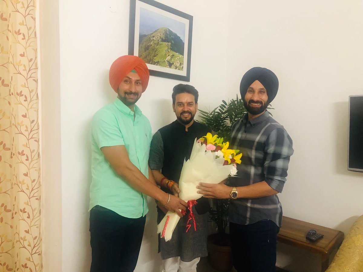 Sardar Singh (@imsardarsingh8) on Twitter photo My heartfelt congratulations to Shri Anurag Thakur at being designated as India’s Sports Minister. Under his guidance and direction our country’s sports, and athletes will reach new heights and do India proud.
All the best to you sir 🙏<a href="/ianuragthakur/">Anurag Thakur</a> My heartfelt congratulations to Shri Anurag Thakur at being designated as India’s Sports Minister. Under his guidance and direction our country’s sports, and athletes will reach new heights and do India proud.
All the best to you sir 🙏<a href="/ianuragthakur/">Anurag Thakur</a>