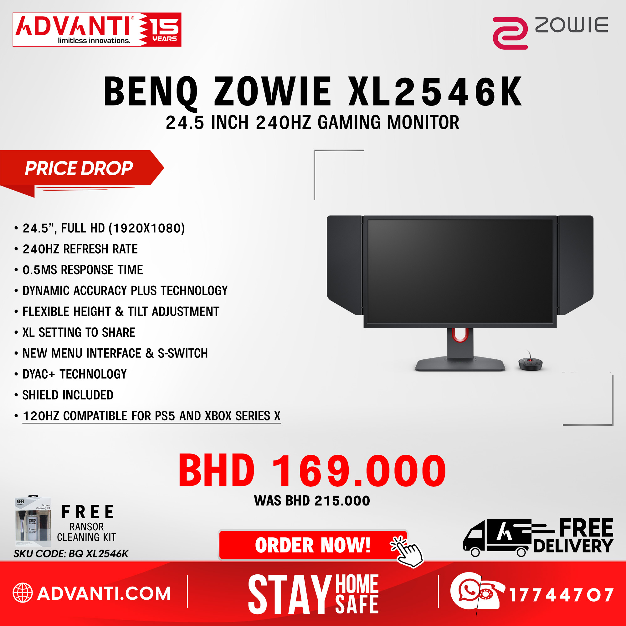 Advanti Bahrain 240hz Gaming Monitor Benq Zowie Xl2546k Price Bhd 169 000 Vat Inclusive For Orders T Co Ubj4ixujvu Free Delivery Advantibahrain Benq Zowie Xl2546k Bahrain