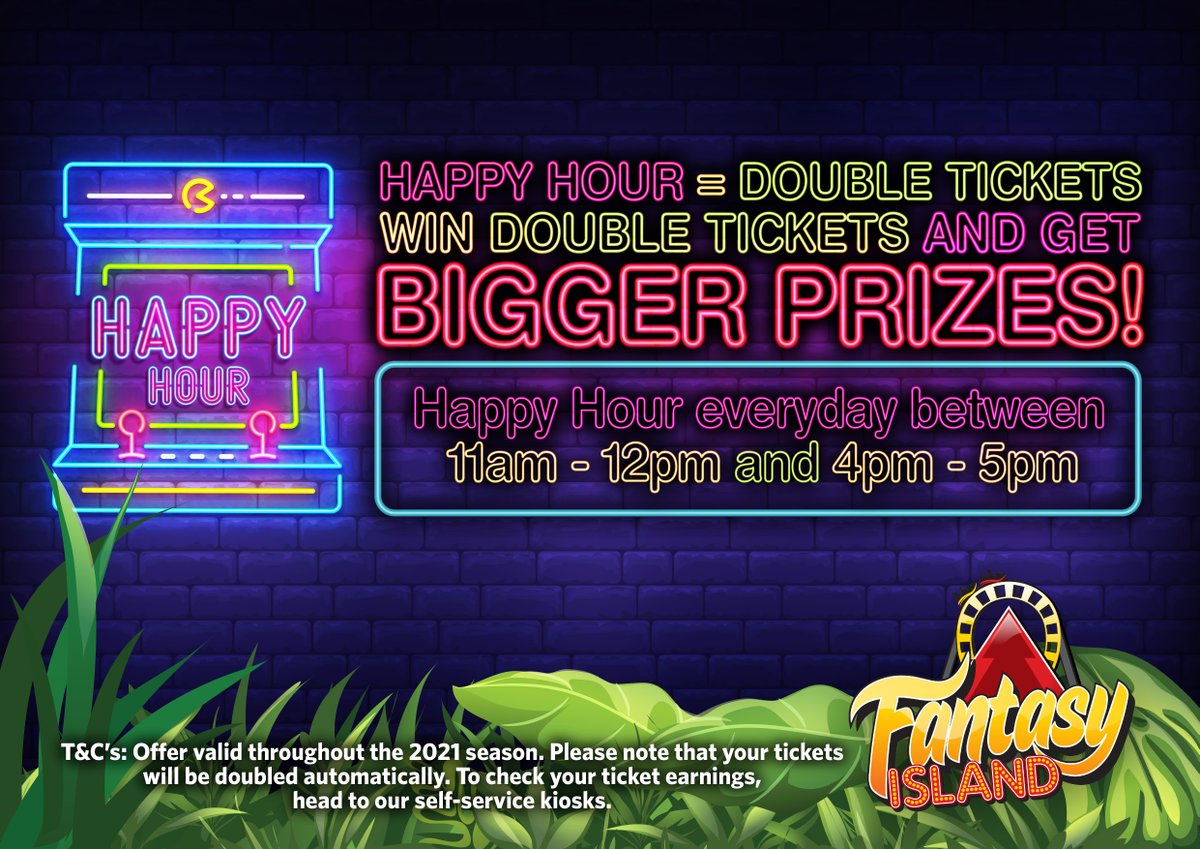 fantasyislanduk's tweet photo. Did you know it's 'Video Game Day' ๐ฎ
Get your GAME ON in our arcade!
Don't forget it's HAPPY HOUR every day between 11am and 12pm and between 4pm and 5pm. What are you waiting for?! Ready, steady GAME ON!
#happyhour #doubletickets #prizes #winner #videogames #fantasyislanduk https://t.co/LCjy4ci03H