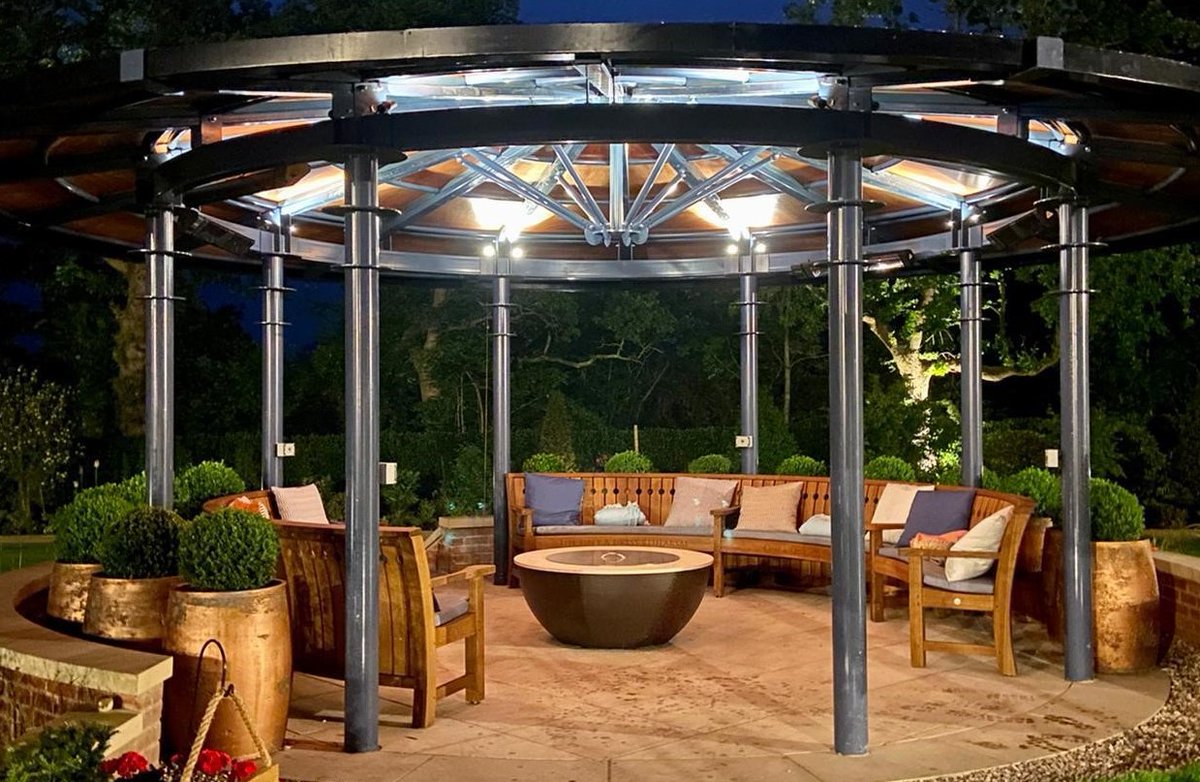 RivelinUK's tweet photo. Thank to #barneswalker for this beautiful image from a recent project. At the heart is a Rivelin Valencia 120 gas fire bowl with  remote control NG burner. Made from stainless steel and ceramic, all Rivelin products are built to last and  low maintenance.  https://t.co/y33S0Cpl7k https://t.co/uHZqohtsuE