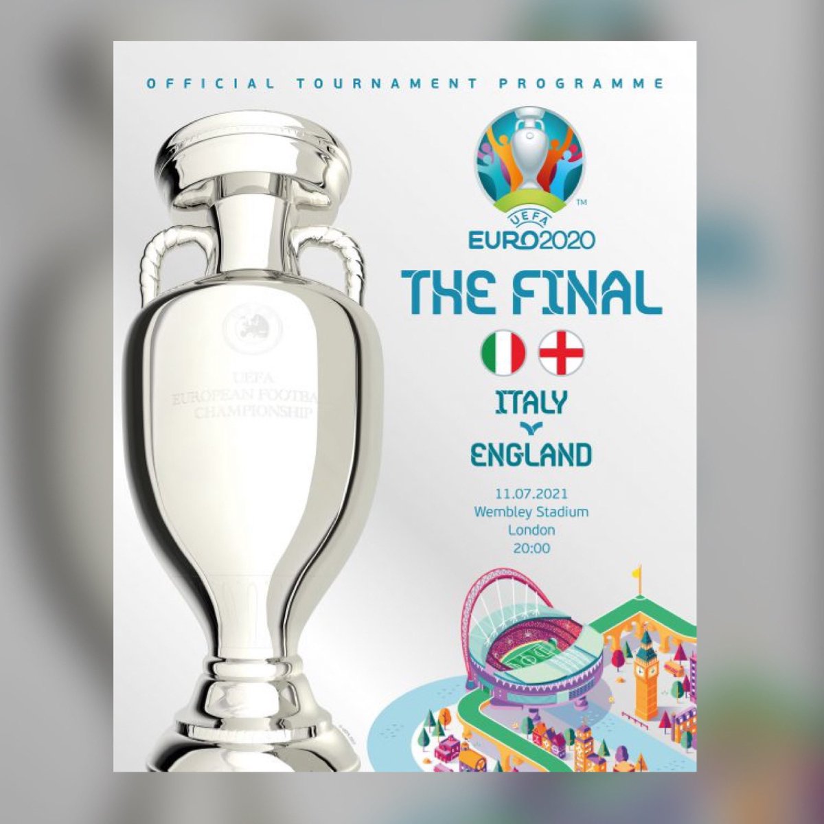 The Euro 2020 Italy v England final programme is revealed! #EURO2020