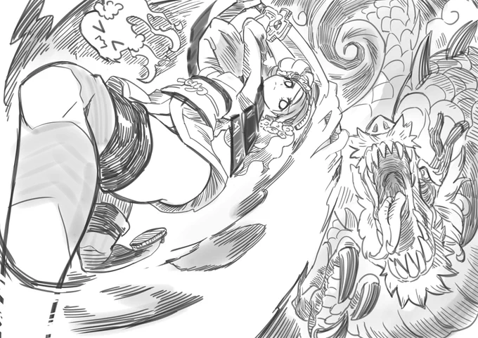 Found my old work from 2016.
Haven't drawn any action scenes since then.
( Momohime, Oboro Muramasa ) 