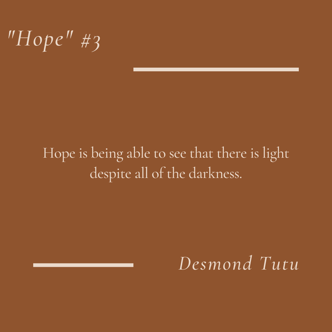AndrewMurrayCS's tweet photo. "Hope" # 3

#spirituality #spiritualiteit #livehope #leefhoop #andrewmurraycentreforspirituality #andrewmurraysentrumvirspiritualiteit #heartwellington #desmondtutu https://t.co/kobxP4MCU3