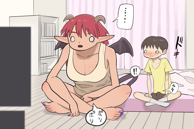 勃起がセックス開始の合図と信じて聞かないガサツなサキュバス。 