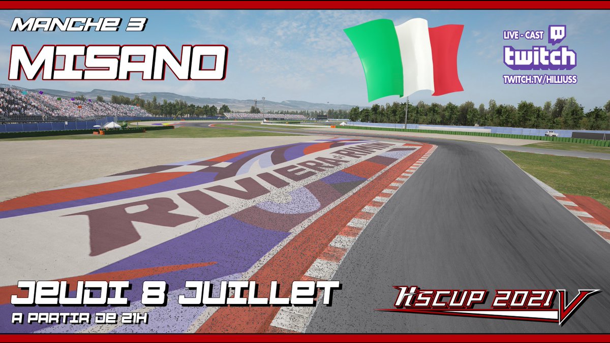 HSCUP22's tweet photo. Ce soir troisième étape de la #HSCUP2021 ! 
Direction Misano de nuit départ 21H00 ! 

Le cast présenté par @Hilliuss  ET @__BarBye__  ---> https://t.co/fvkfn48gi2

La grille de départ ---> https://t.co/RQYNzDXp7m https://t.co/5Y5rSX26Rx