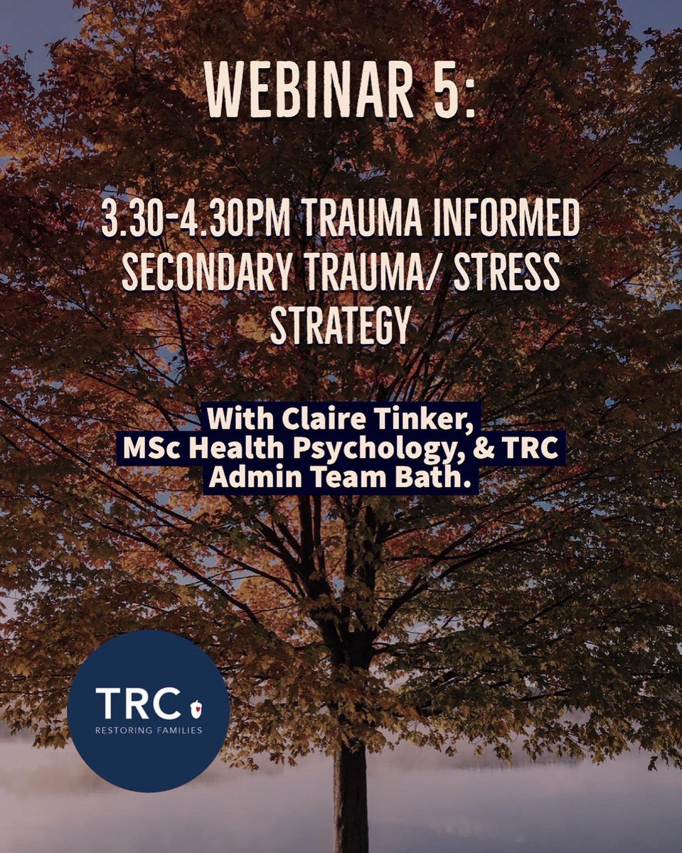 Trauma_recovery's tweet photo. 2/2 Join us online on 17th Sept for our 5 webinars where we will explore trauma recovery focused & trauma informed practice across the workforce!
Book now: https://t.co/qhDGQ80yLD
#traumarecovery #trcconference https://t.co/qvF6HASG1b