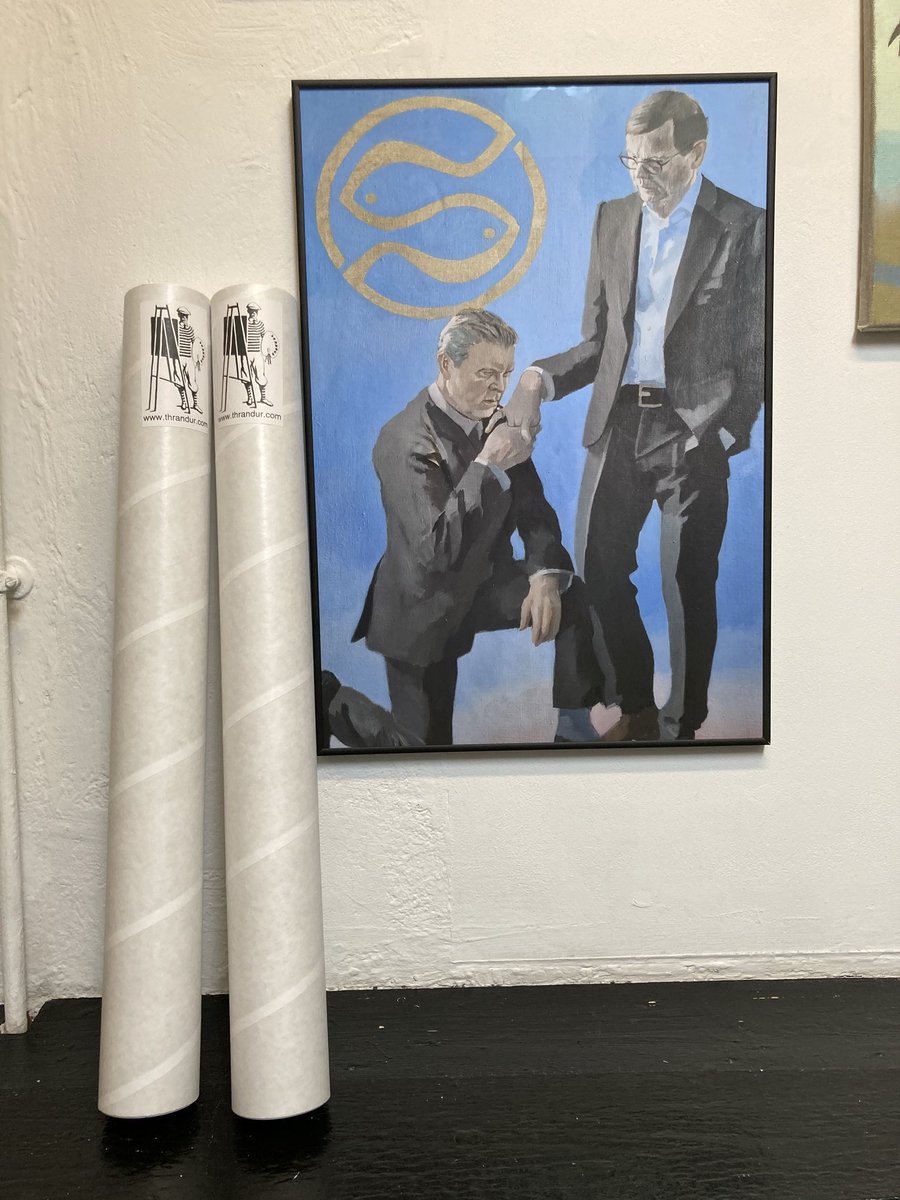 Gasalega lekkert, sýning <a href="/thrandur_/">Þrándur þórarinsson</a>  í Gallery Port stendur fram á fimmtudaginn 15. júlí. Nú stendur yfir uppboð á málverkinu af Þorsteini og Bjarna en einnig er í boði veggspjald fyrir áhugasama. Opið til 18 í dag.