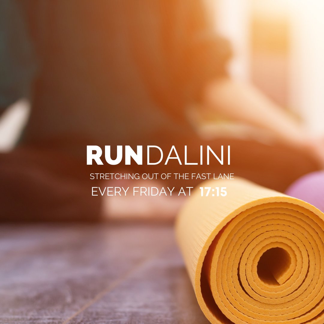 The ultimate wellness workout. 
EVERY FRI @ 17:15.
Mixing running and yoga to re-energise body mind and soul. Thoroughly warm up and workout with an accessible beginners level run then wind down with a revitalising Yoga stretch, moving into mindfulness meditation.🧠