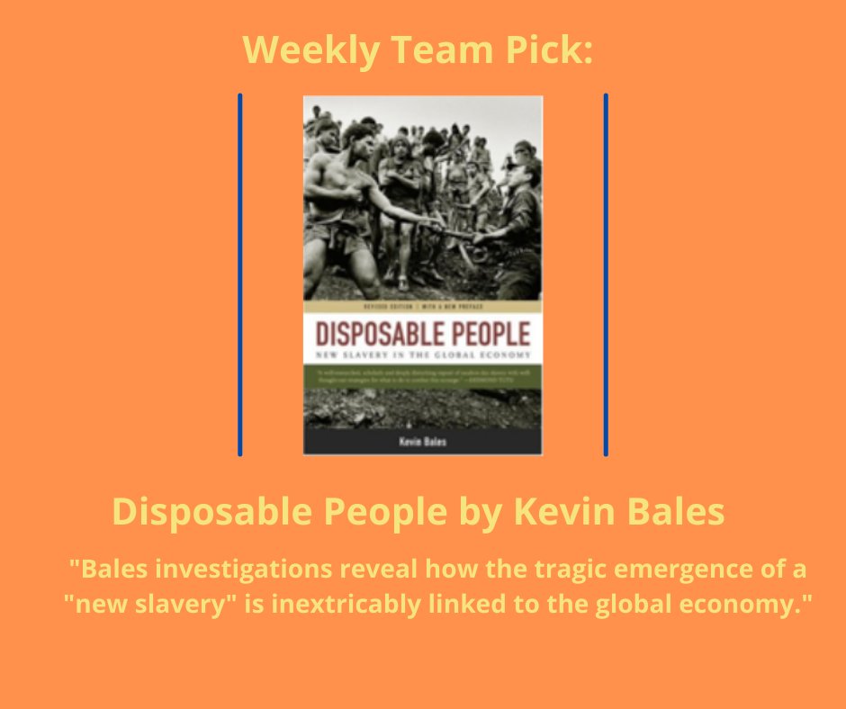 Our weekly team pick will help inform you on the issues of trafficking as well of the complexities its inclusion in our global economy. 

#sungatefoundation  #endtrafficking #humantraffickingawareness #survivor #kevinbales #disposablepeople