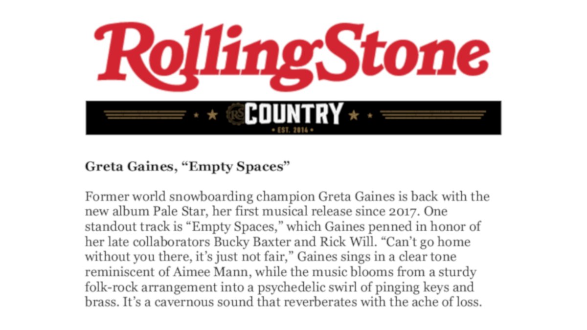Click on the following link now to hear "Empty Spaces" from Greta's new album, Pale Star.  lnkfi.re/PaleStar  #Acoustic #Rock #Americana #DigMusic #rollingstonemagazine