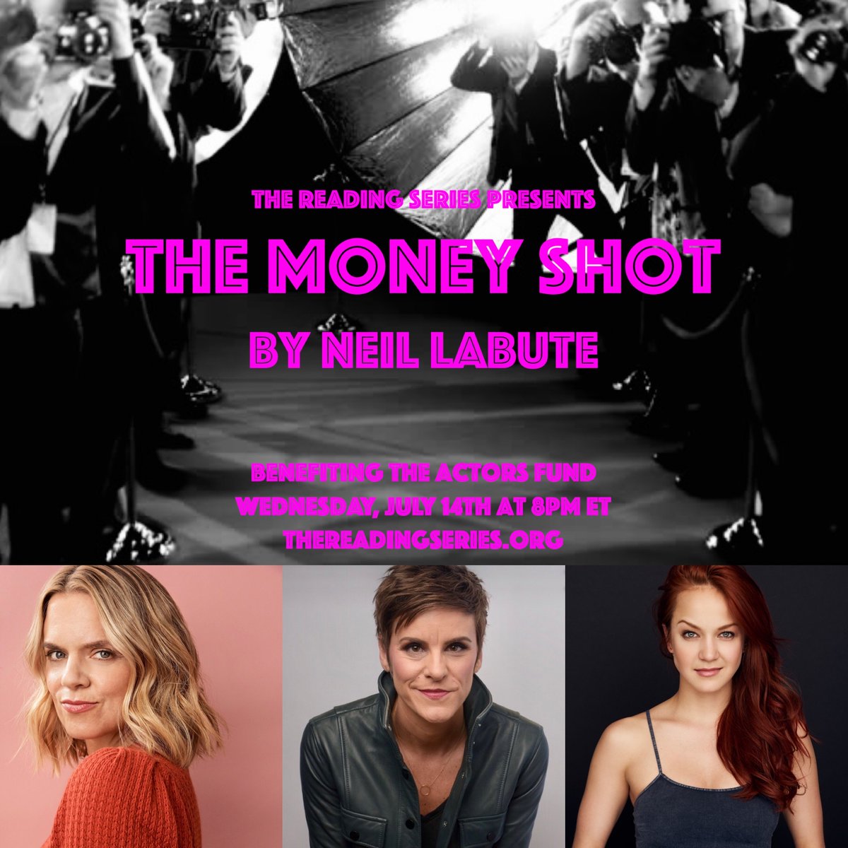 What do @JennColella, @amyespanger and @LaurenZakrin all have in common? They're starring in our LIVE virtual reading of The Money Shot on July 14 at 8pm ET to benefit <a href="/TheActorsFund/">presidential cartier</a>! Save the date and bookmark this link with all the info: linktr.ee/nyreadingseries