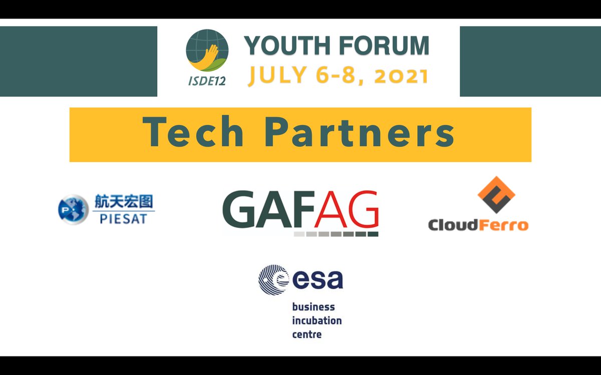 ISDE12 Youth Forum (@isdeyouth) on Twitter photo Last day of #ISDEYouth Forum but we will not miss to thank our Tech partners!
Thanks <a href="/piesat1/">PIESAT</a> <a href="/GAF_Munich/">GAF AG</a> <a href="/CloudFerro/">CloudFerro S.A.</a> and <a href="/ESABICBavaria/">ESA BIC Bavaria</a> for the support!
#ISDEYF @ISDE12YF #ISDE #YouthForum #EOInclusion Last day of #ISDEYouth Forum but we will not miss to thank our Tech partners!
Thanks <a href="/piesat1/">PIESAT</a> <a href="/GAF_Munich/">GAF AG</a> <a href="/CloudFerro/">CloudFerro S.A.</a> and <a href="/ESABICBavaria/">ESA BIC Bavaria</a> for the support!
#ISDEYF @ISDE12YF #ISDE #YouthForum #EOInclusion