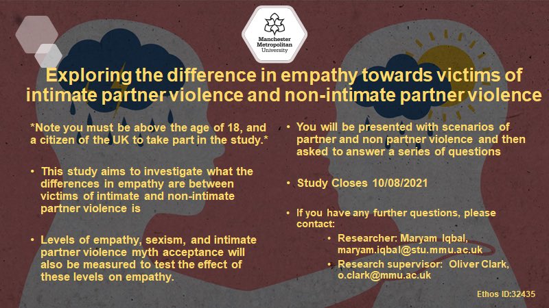 Maryam_Psych's tweet photo. Hi! I’m a Forensic Psychology student in need of participants for my online study. The study is completely online in the form of a questionnaire and will take only 10 mins of your time. Thank you! LINK: https://t.co/lHQ7j3vvKc  #forensicpsychology #research #IPV #psychology https://t.co/fDniqa2eaS