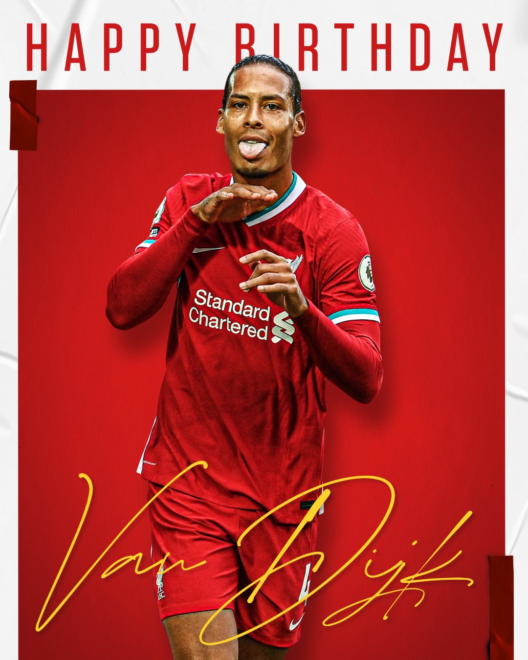 Big Rock at Liverpool\s Defence.
HAPPY BIRTHDAY VIRGIL VAN DIJK 