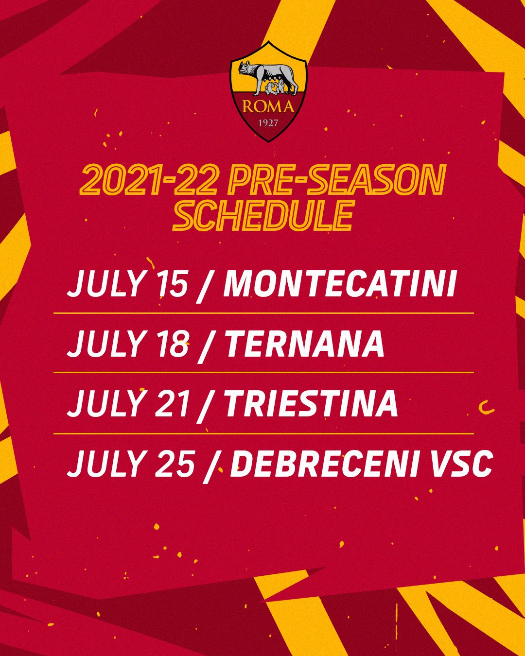 AS Roma English on Twitter "📅 🐺 The first part of our preseason