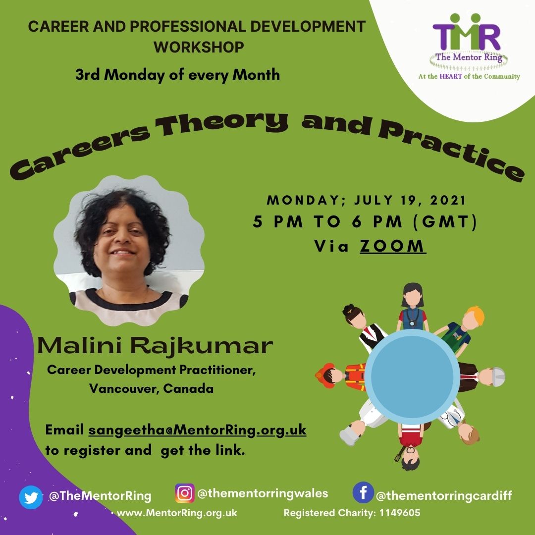 TheMentorRing's tweet photo. Join our Career &amp; Professional development session, the topic for this month is “Careers Theory and Practice” on 19th of July, Monday 5 pm GMT (3rd Monday of every month)
 #mentoring #careerdevelopment #career #mentalhealth #mentoringmatters #motivateeachother https://t.co/Te7WYttwaN