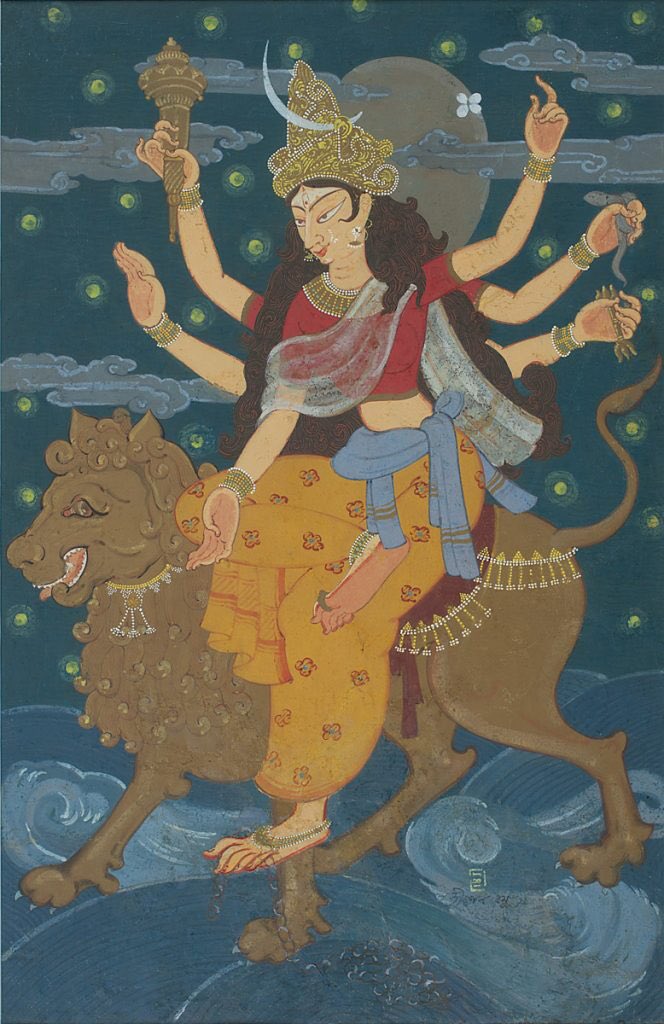 hinduaesthetic's tweet photo. Goddess Durga by Dipen Bose https://t.co/1sDU9S43kg