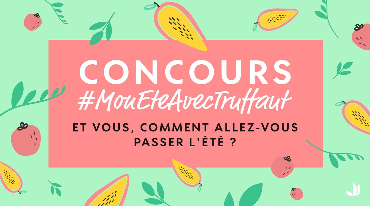 Truffaut's tweet photo. 📍#Concours #MonEteAvecTruffaut 
Chose promise, chose due ! Voici un nouveau concours pour vous permettre de remporter une carte cadeau de 100€ et vous faire plaisir pendant ces vacances 💚
Pour jouer :
🌻Follow @Truffaut
🌻Participez avec le #MonEteAvecTruffaut 
TAS le 16/07 🍀 https://t.co/RvlXEVsKXA